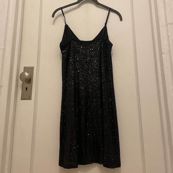 1. STATE Sequin Sleeveless Mini Slipdress in Black - Picture 4 of 4